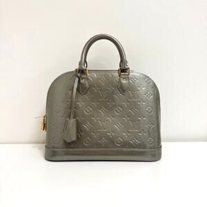 Louis Vuitton Monogram Vernis Gris Art Deco Alma PM Silver LV Leather Handbag